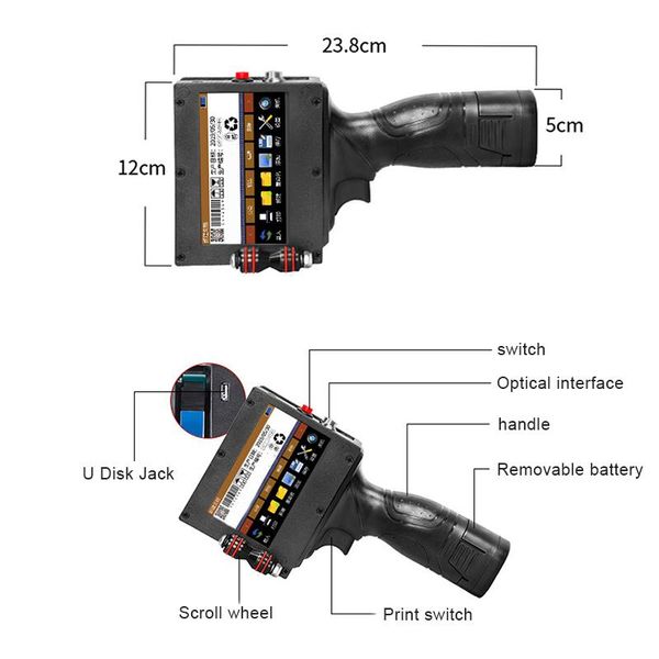 Professionelle Handwerkzeugsätze Handheld-Tintenstrahldrucker Tragbarer High-Definition-Code Schnelltrocknender QR-Druck TB-Verkauf