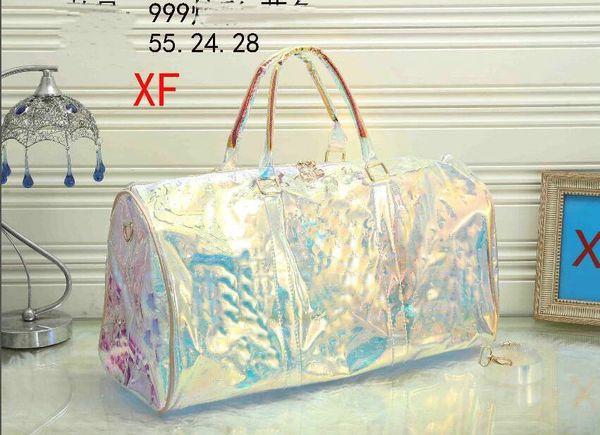 

laser flash pvc designer handbags 50cm transparent duffle bags brilliant colour luggage travel bag crossbody shoulder handbag tie dye 220