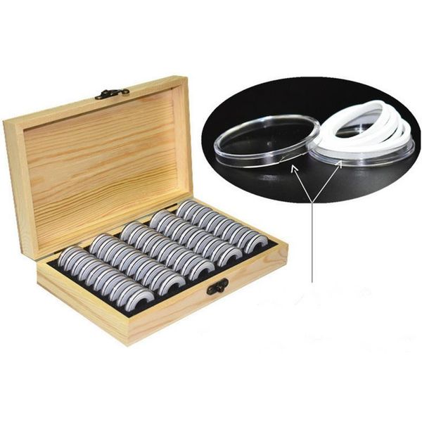 

storage boxes & bins 2021 arrival 50 coin round wooden box commemorative collection