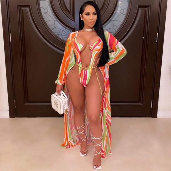 

women's tracksuits 2021 summer casual fashion women slim street elegant solid color print cape swimsuit two-piece set, Gray