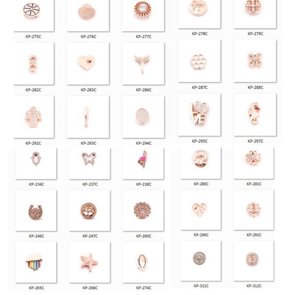 

charms somsoar jewelry rose gold 10mm diy slide can choose your like fit mesh bracelet & leather wrap bands wholesale, Bronze;silver