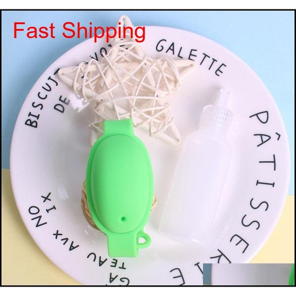 

no-wash hand sanitizer alcohol gel dispenser bottle +sile wrist bracelet set portable bangle for hand washin qylskw bdehome, Silver