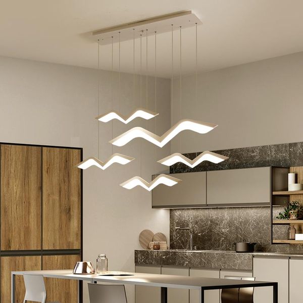 

pendant lamps modern chandelier led art seagull hanging for office dining room white deco lamp restaurant bar fixtures