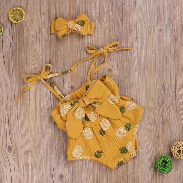 

jumpsuits baby & children's 0-24m boys girls bodysuits floral/polka dot print sleeveless bowknot belt + headband 2pcs, Blue