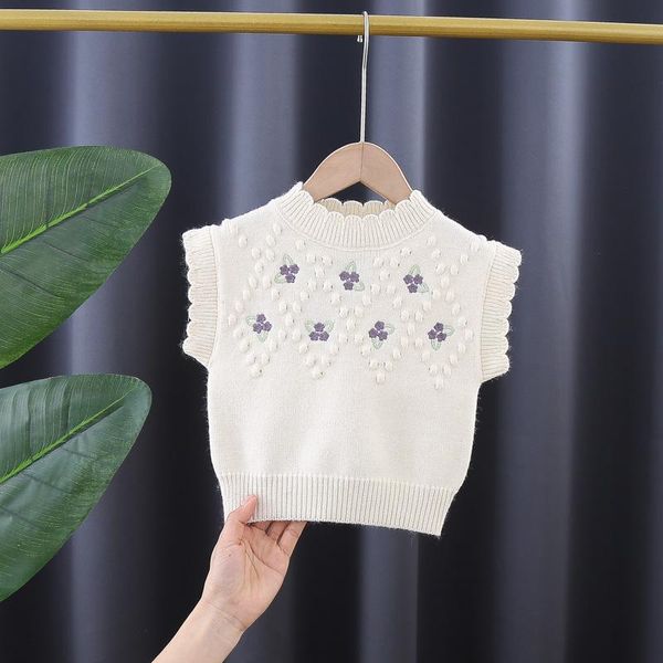 

spring baby girls embroidery vest 2021, Blue