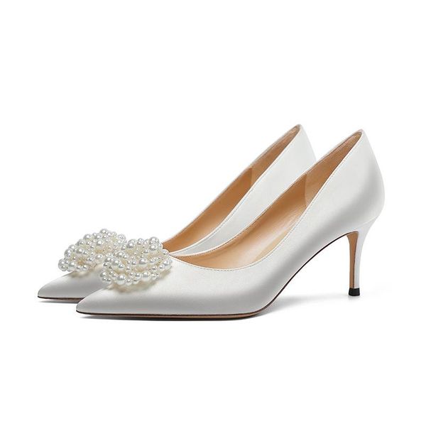 

white satin wedding shoes new high heel wedding dress bridesmaid shoes, Black