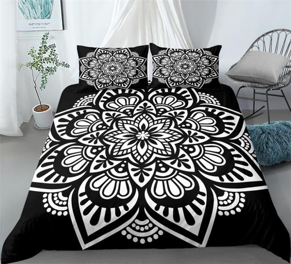 

bedding sets black mandala boho duvet cover set king  double full twin single size bed linen