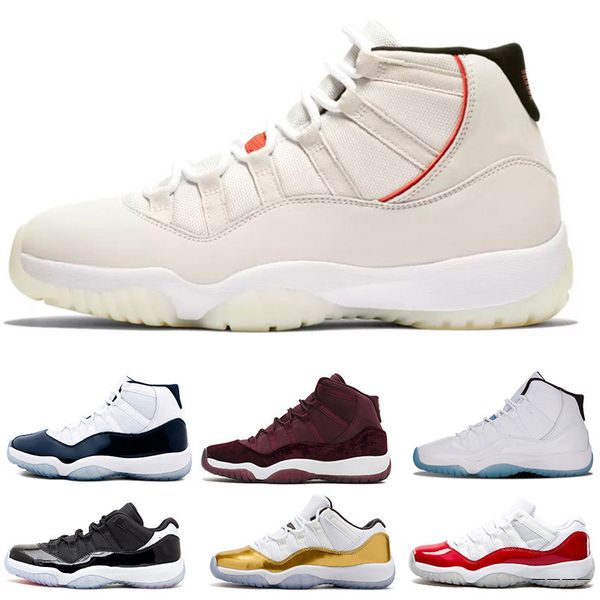 

11 11s cap and gown bred concords basketball shoes men women 11 space jam 45 gym red 72-10 sneakers krtt, White;red
