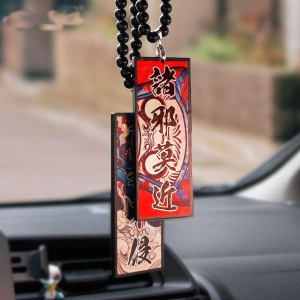 

interior decorations car hanging ward off evils ornament blessing amulet japan style auto accessories beaded acrylic rearview mirror decorat