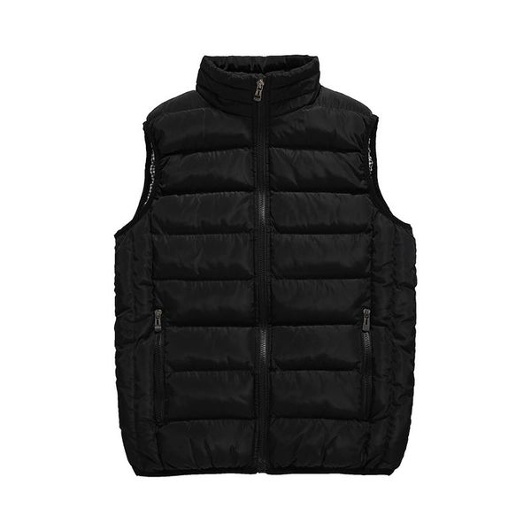 

men's vests mens jacket vest winter fashion casual coat male cotton-padded sleeveless men thicken waistcoats clothing zipper, Black;white