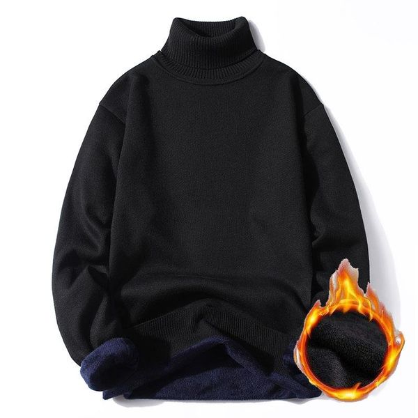 

men's sweaters fleece warm turtleneck men long sleeve sweater winter elasticity pullover turtle neck clothes fashion simple classic, White;black