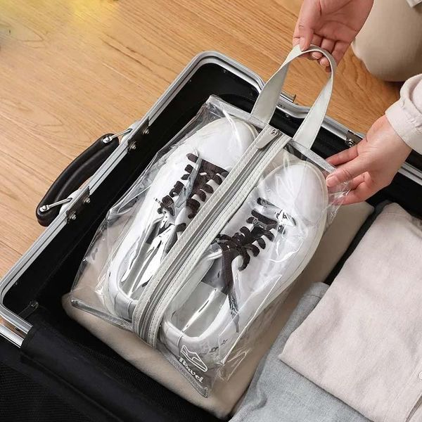 

storage bags 1 piece transparent shoes bag portable travel waterproof durable home organizer pouch modern