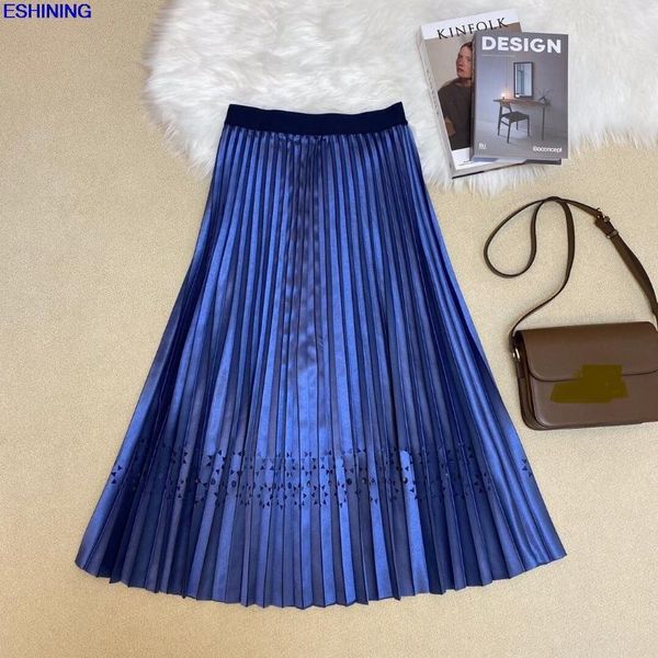 

skirts the 2021 summer show thin pleated skirt champagne color 3 colors, Black