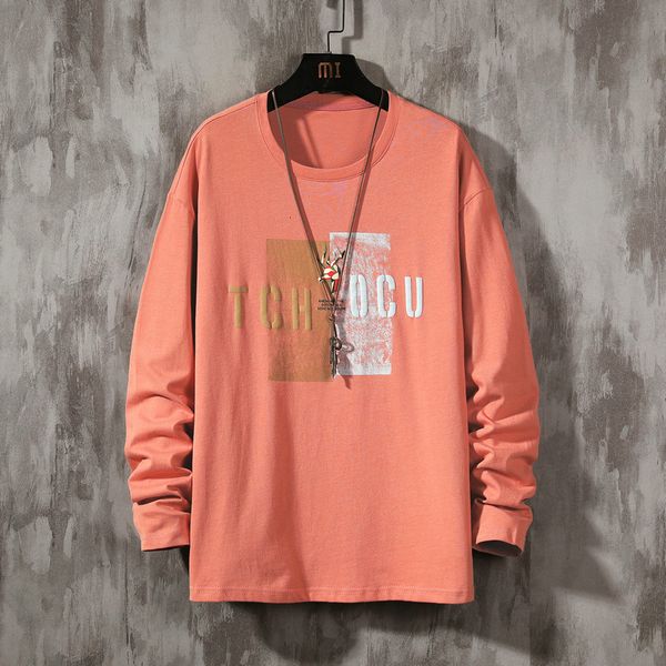 

2021 autumn fashion oversize a black printing piece male tshirt long casual sleeve neck shirt for the man shirts 3ql0, White;black