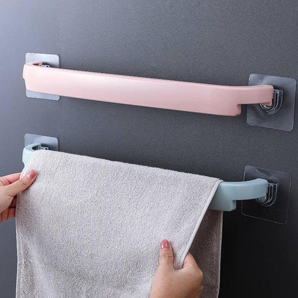 

towel racks punch-bathroom rack kitchen self-adhesive bar wall-mounted --m25