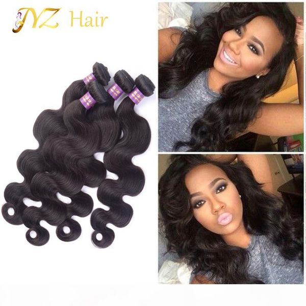 

jyz peruvian body wave brazilian hair 4 bundles malaysian virgin hair body wave human hair bundles peruvian virgin, Black
