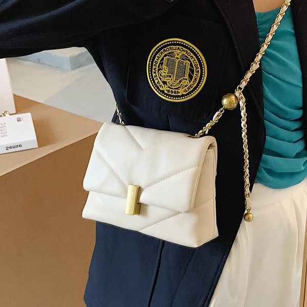 

cross body 2021 soft pu leather women is designer handbag chain shoulder messenger bag solid color square crossbody