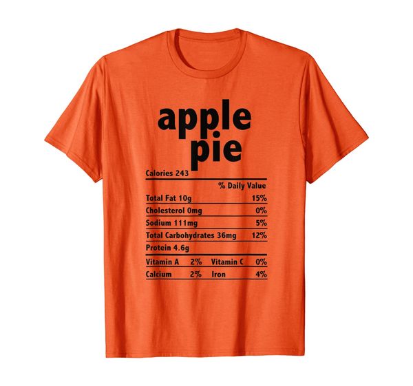 

funny apple pie nutrition thanksgiving gift t-shirt, White;black