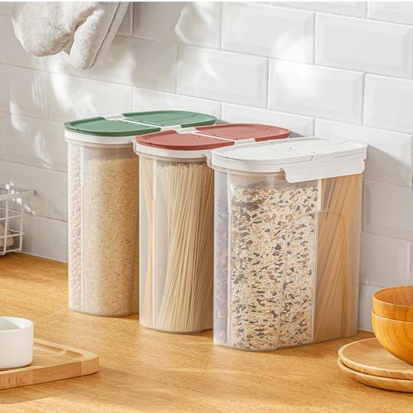 

storage bottles & jars kitchen supplies3200ml transparent sealed plastic moisture-proof compartment coarse grain box with lid