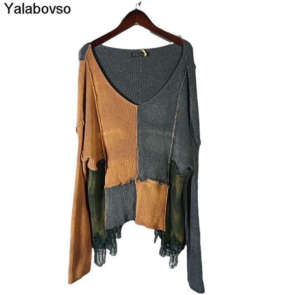 

fashion tees retro gold gray amy green moto color matching ladies pullovers v-neck knitting shows thin sweateres for women, White;black