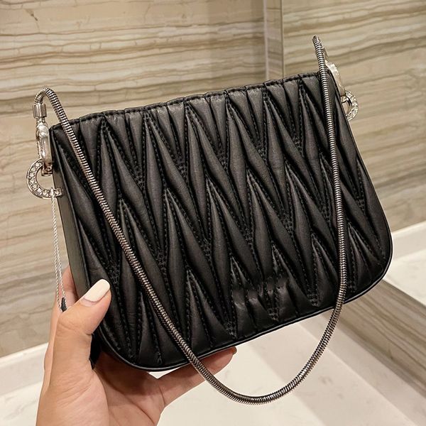 

2021 women lambskin bags 2021s italy brthread pleated spring chain handbags genuine leather handbag crossbody shoulder bag clutch