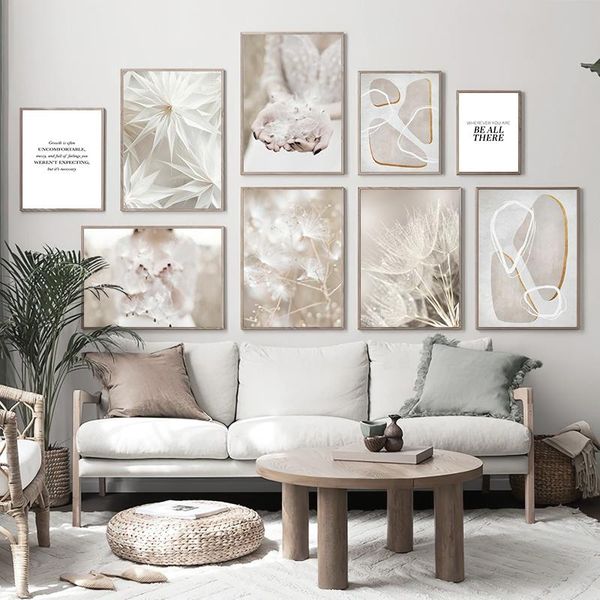 

paintings dandelion white flower picture home wall art canvas painting modern nordic quote figure posters and prints for dormitory decor
