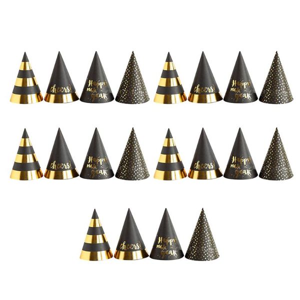 

party hats 20 pcs creative years cone decorative novel supplies shiny favor for guest children (mixed
