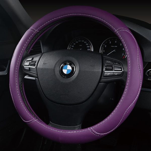 

steering wheel covers 5 colors pu leather car fashion universal interior accessories