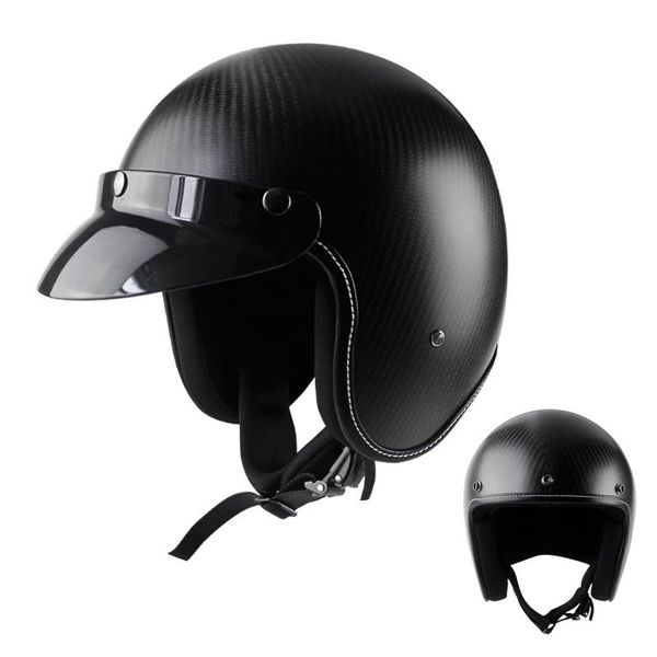 

motorcycle helmets helmet capacete carbon fiber 3/4 open face retro casco jet