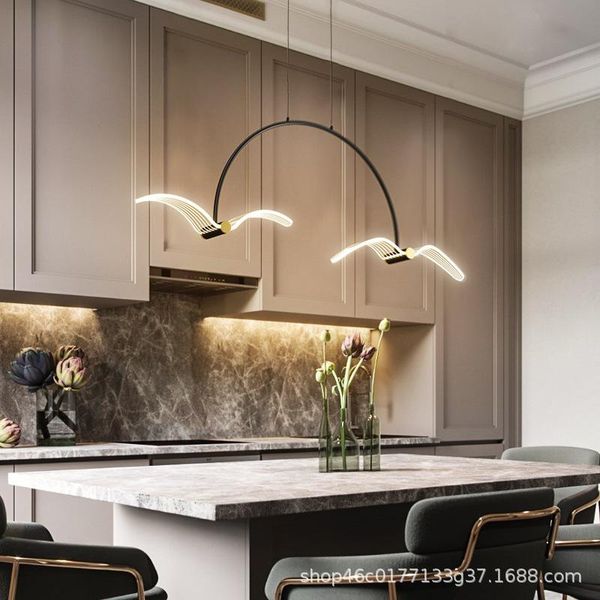 

pendant lamps modern dining table chandeliers lighting seagull design ceiling lamp with remote control for kitchen island living room