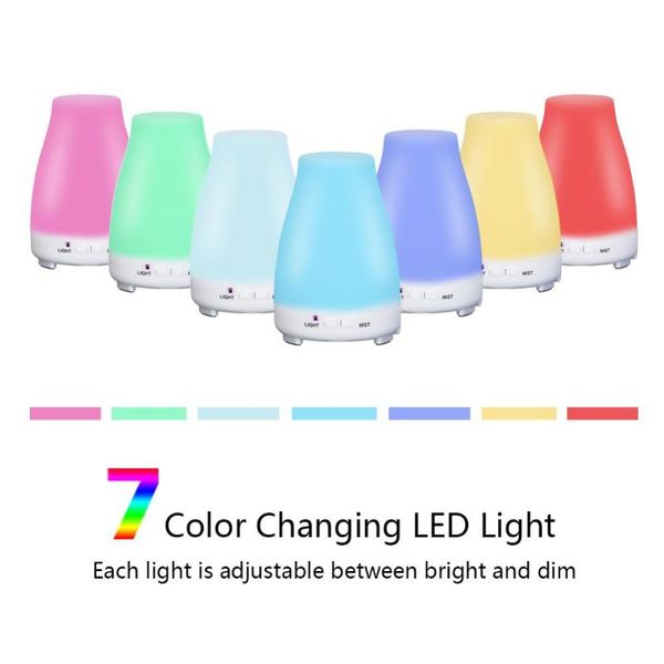 

200ml electric aroma diffuser ultrasonic air humidifier essential oil diffuser aromatherapy 7 color night light for home office