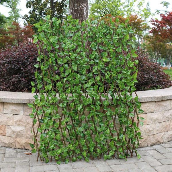 

artifitial plants simulation leaves fence flowers green leaves outdoor garden decoration fence courtyard home decor