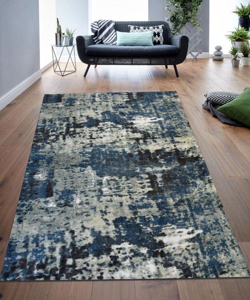 

carpets nur home, blue green patterned , welsoft elastic carpet cover - ws-009