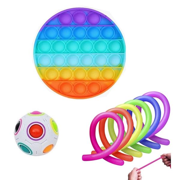 

deratization pioneer bubble music rainbow ring elastic rope decompression toy set