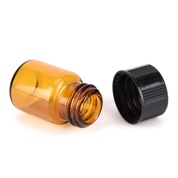 

storage bottles & jars 5pcs 2ml mini small amber glass bottle with orifice reducer and cap essential oil vials travel makeup accessories