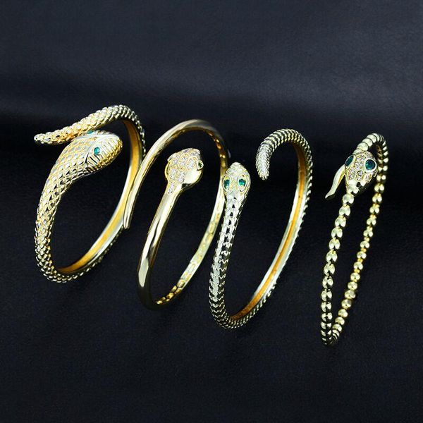 

bangle women snake type gold bracelets bangles jewelry cz colorful zircon bracelet adjustable chain crystal gift femm, Black