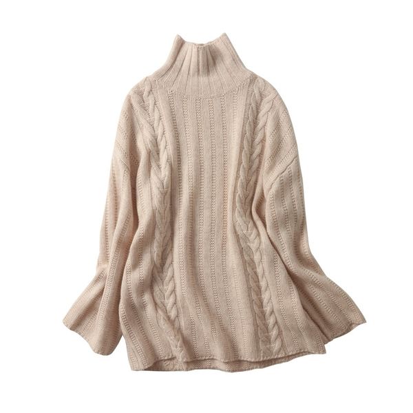 

casual cashmere 4 yarn thick high collar warm sweater women's wear, White;black