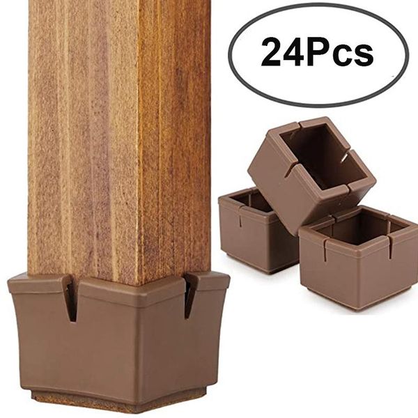 

24pcs silicone chair foot protection bottom cover pads table chair leg caps furniture wood floor protectors