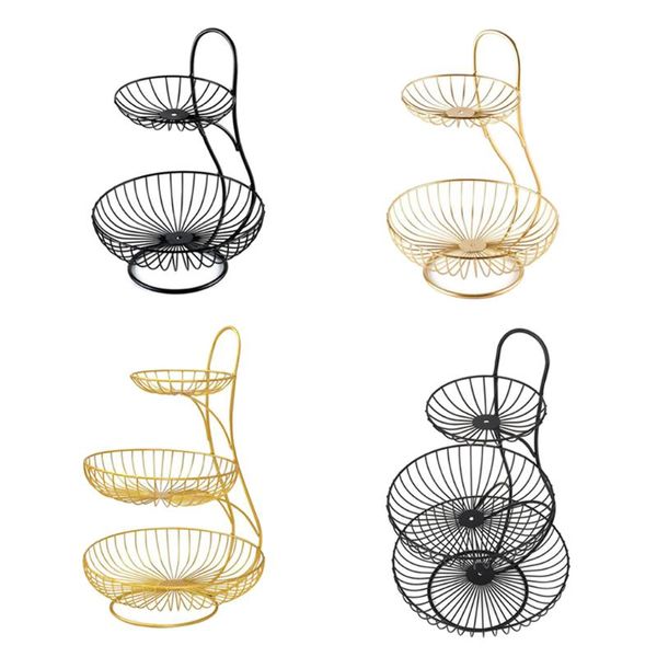 

storage baskets household fruit plate countermetal basket tray rack home kitchen
