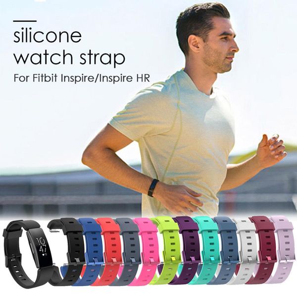 Yedek Watchband Bilezik Bilek Kayışı Su Geçirmez Bileklik Spor Kadın Erkek Yumuşak Silikon Sapanlar Fitbit Inspire / HR / ACE2 Akıllı Watch Band