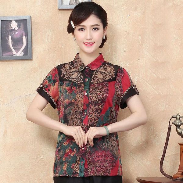 

women's blouses & shirts 100% silk shirt female summer silkworm traditional chinese blouse blusa buttercup loose mujer camisa tyr2091, White