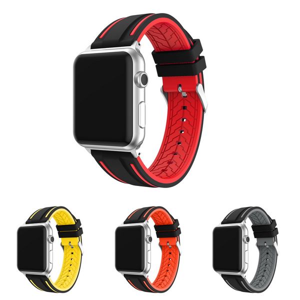

for iwatch band strap 38 40 42 44 mm sport soft silicone watch bracelet wrist belt bands, Black;brown