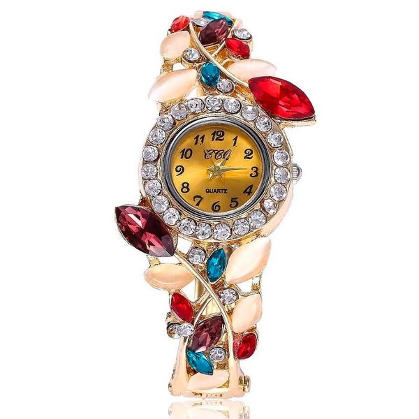 

wristwatches ccq women bracelet flowers diamond wrist watches luxury ladies female quartz watch relogio feminino zegarek damski, Slivery;brown