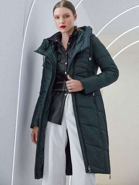 

simplee zip up drawstring hooded puffer coat u8aj#, Black