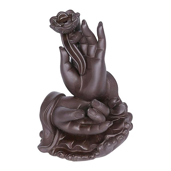 

fragrance lamps 1pc incense holder purple sand backflow smoke burner ornament