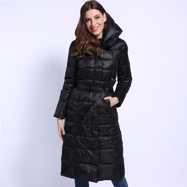 

women's trench coats women winter jacket 2021 hooded warm thicken long female parka snow wear coat with belt, Tan;black