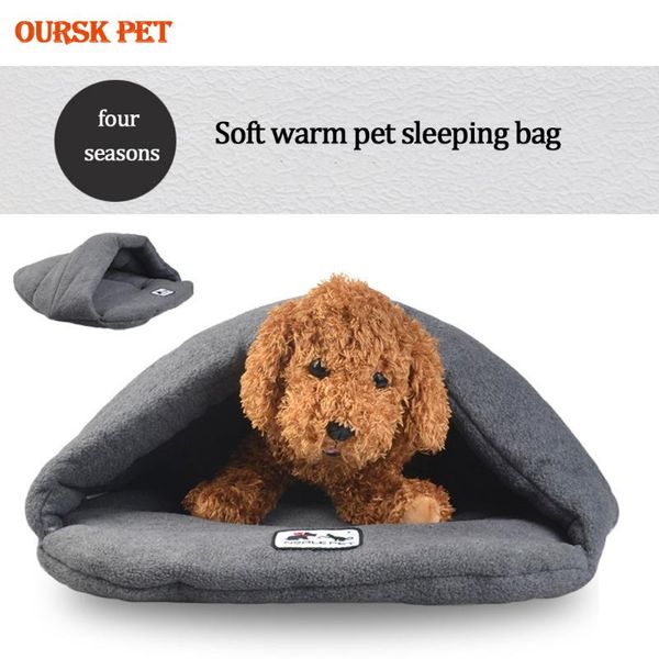 

kennels & pens winter warm pets mat soft fleece thicken nest pet cat small dogs puppy kennel bed kitten cave sleeping bag house