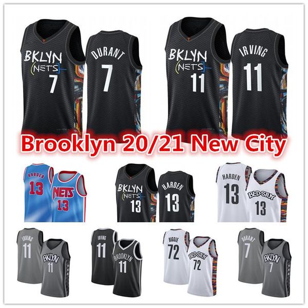 

men's kevin 7 durant kyrie #11 bklyn jersey irving james 13 harden 72 biggie city basketball jerseys, Black;red