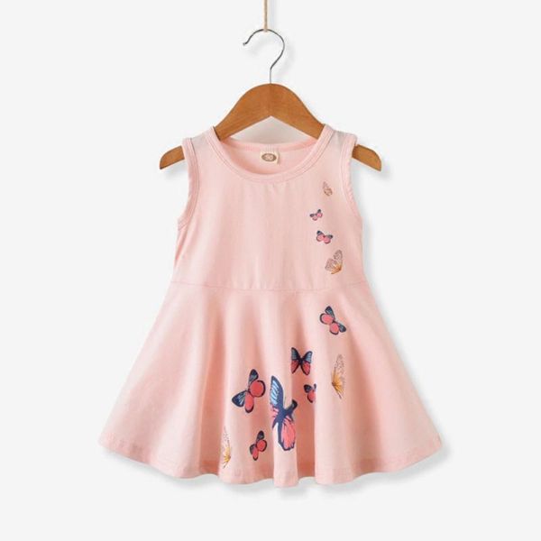 

girl's dresses summer fashion girls dress rose flower print butterfly embroidery purple age 2-7 years, Red;yellow