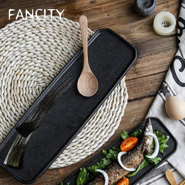 

dishes & plates fancity home creative sushi plate flat tableware set restaurant japanese-style tray long